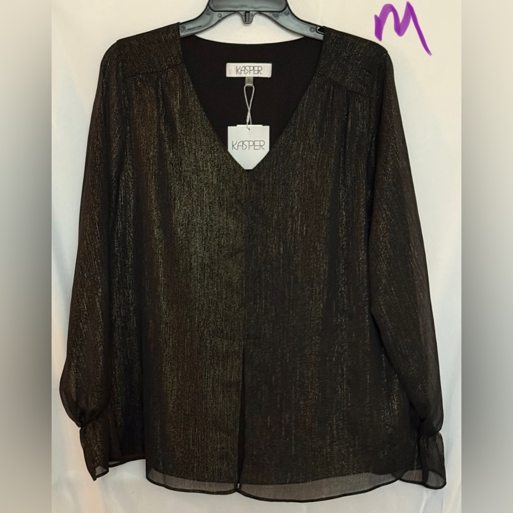 Kasper Shimmering Black Women's Blouse